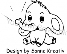 Baby elefant 1 - stempel